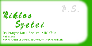 miklos szelei business card